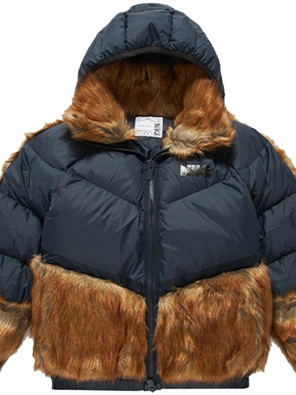 NWT Nike x Sacai Women's NRG Faux Fur Parka – Medium – Obsidian Black